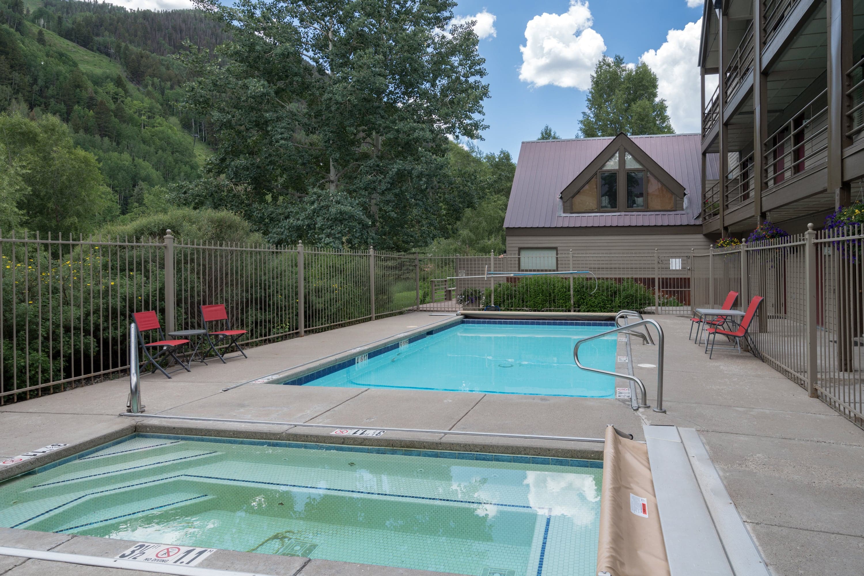 The complex also has year round hot tub