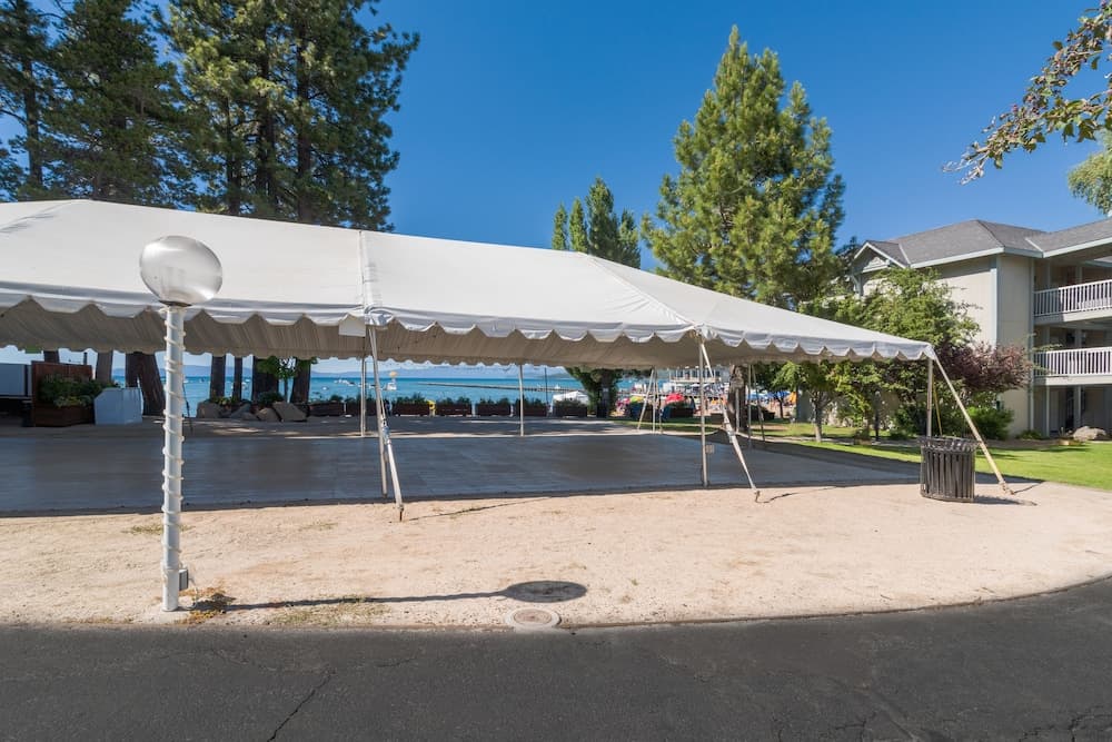 Outdoor banquet area