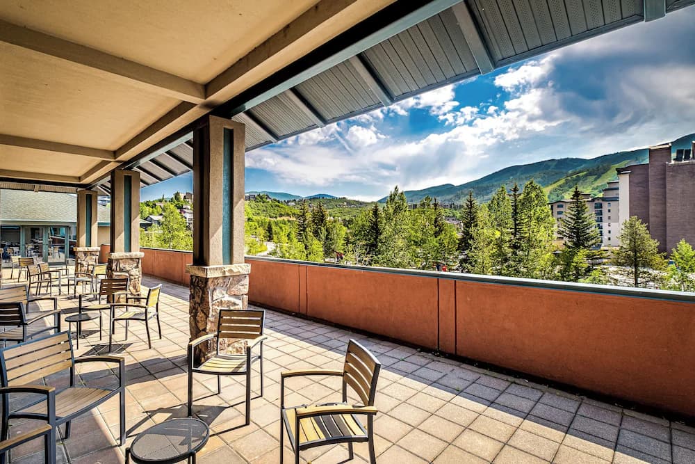 Outdoor banquet area