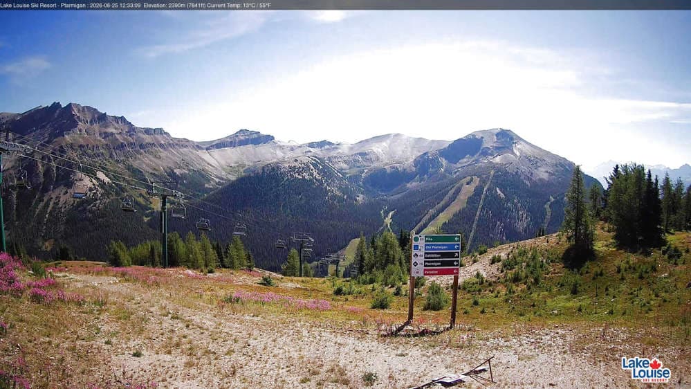Lake Louise Mountain Top of Ptarmigan Cam