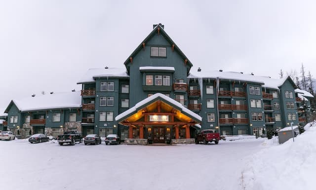 Lobby of Snow Creek Lodge by Fernie Lodging Co