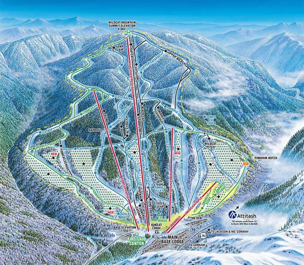 Wildcat Mountain Ski Resort Trail Map