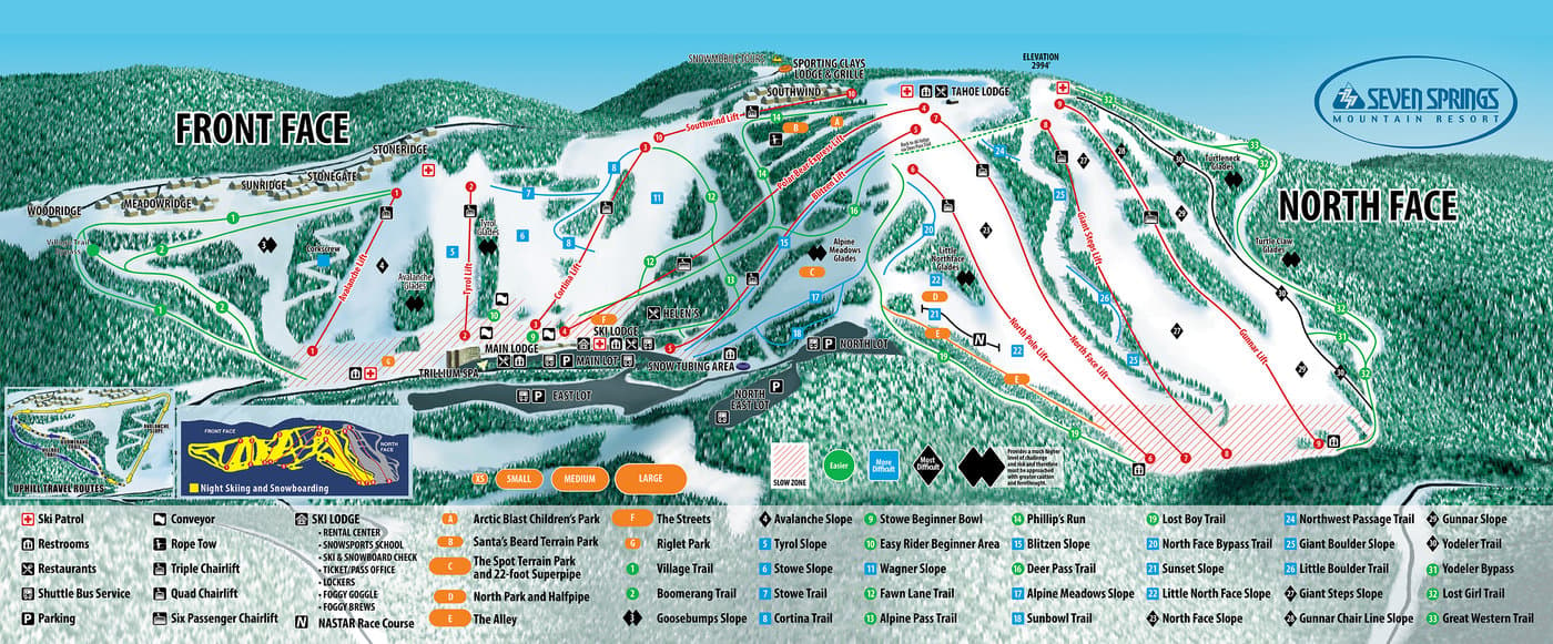 Seven Springs Mountain Resort Trail Map